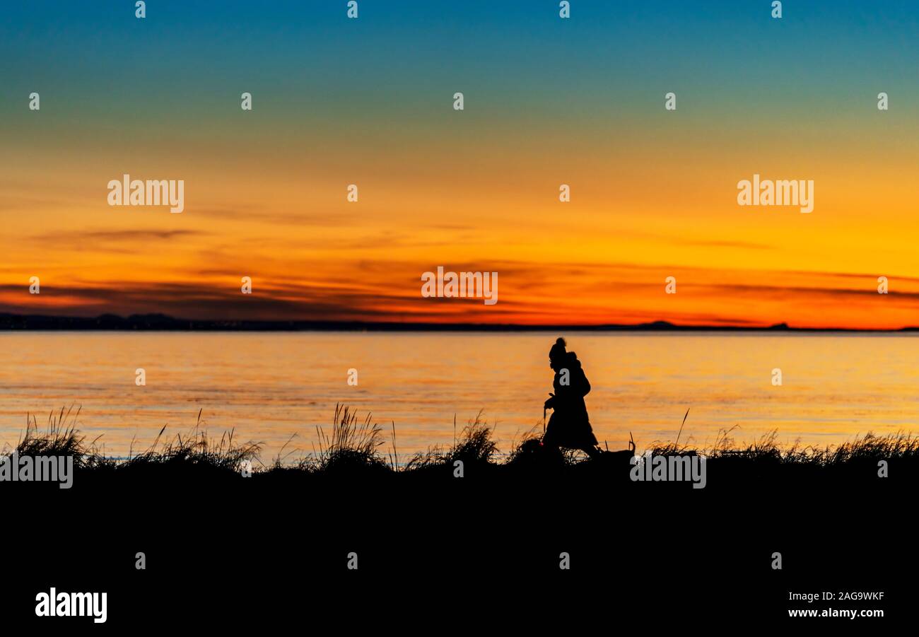 Tramonto, Reykjavik, Islanda Foto Stock