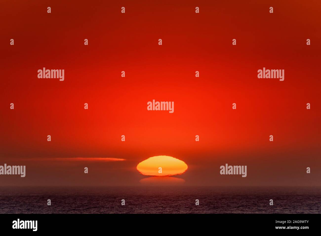 Tramonto, Latrabjarg, Westfjords, Islanda Foto Stock