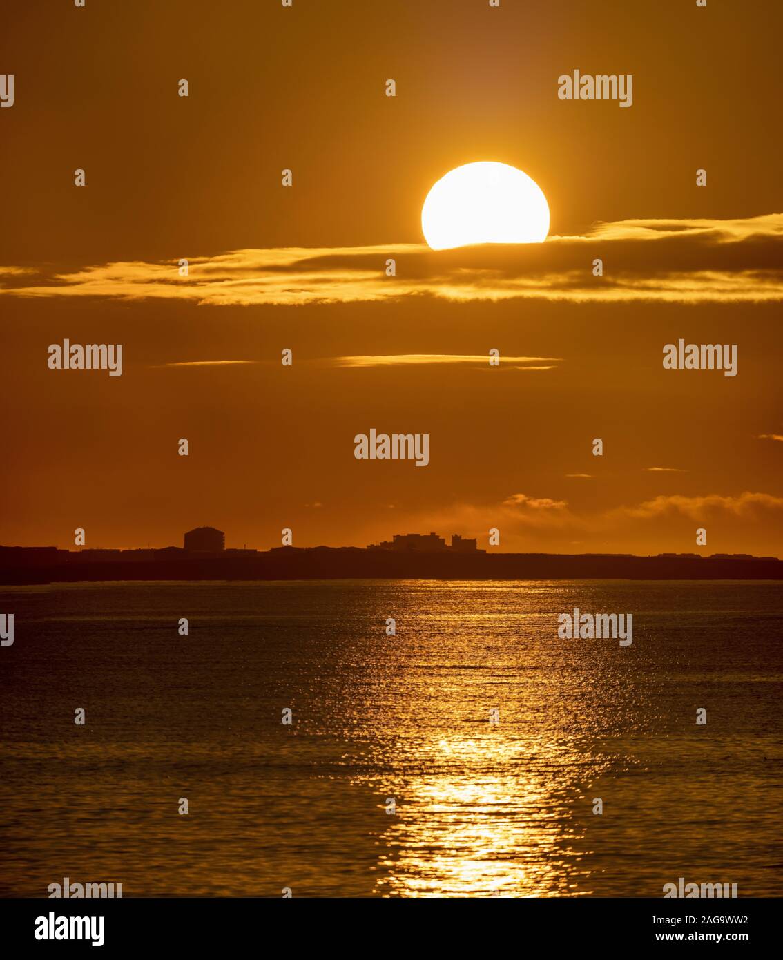 Tramonto, Reykjavik, Islanda Foto Stock