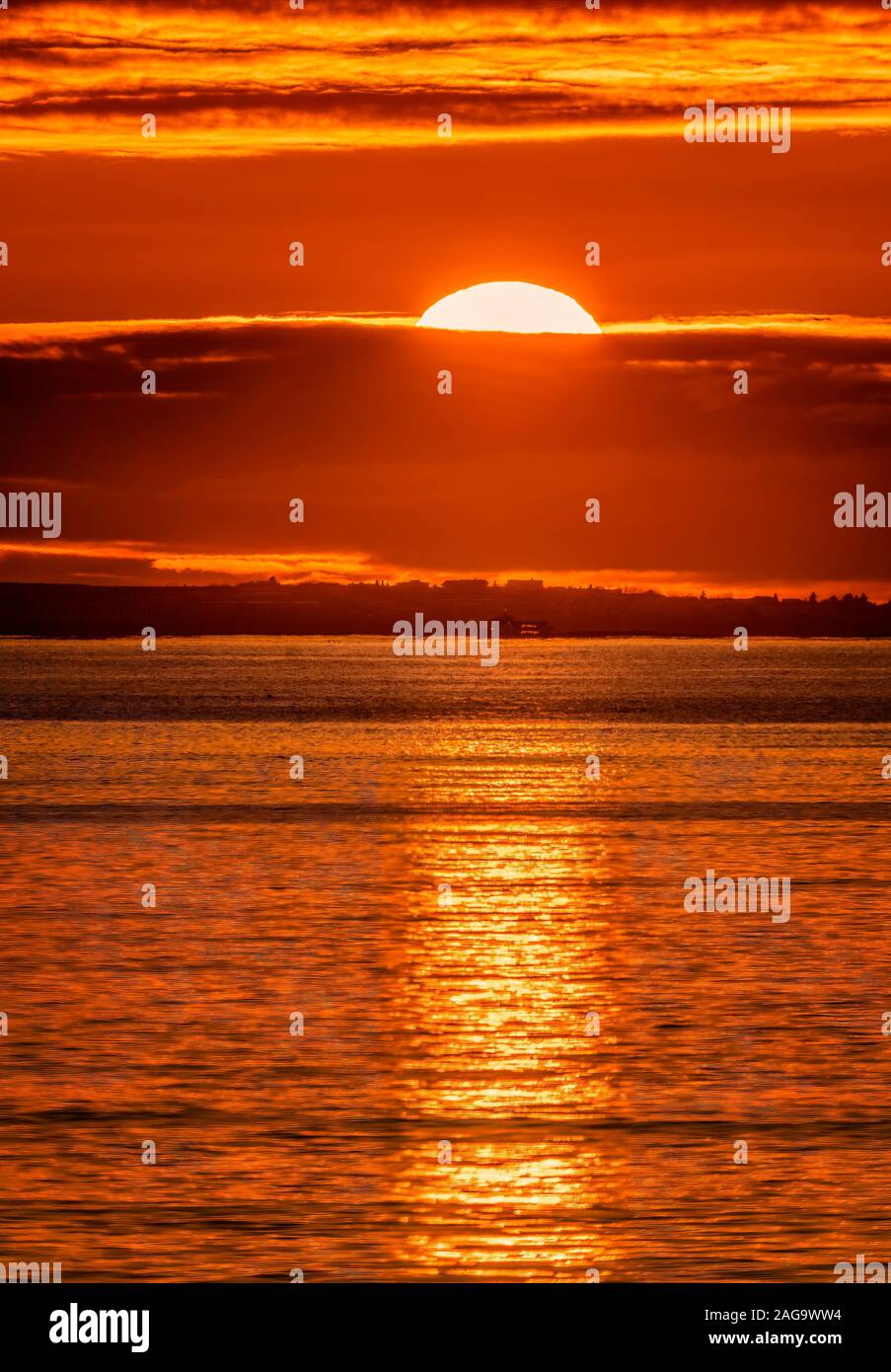 Tramonto, Reykjavik, Islanda Foto Stock