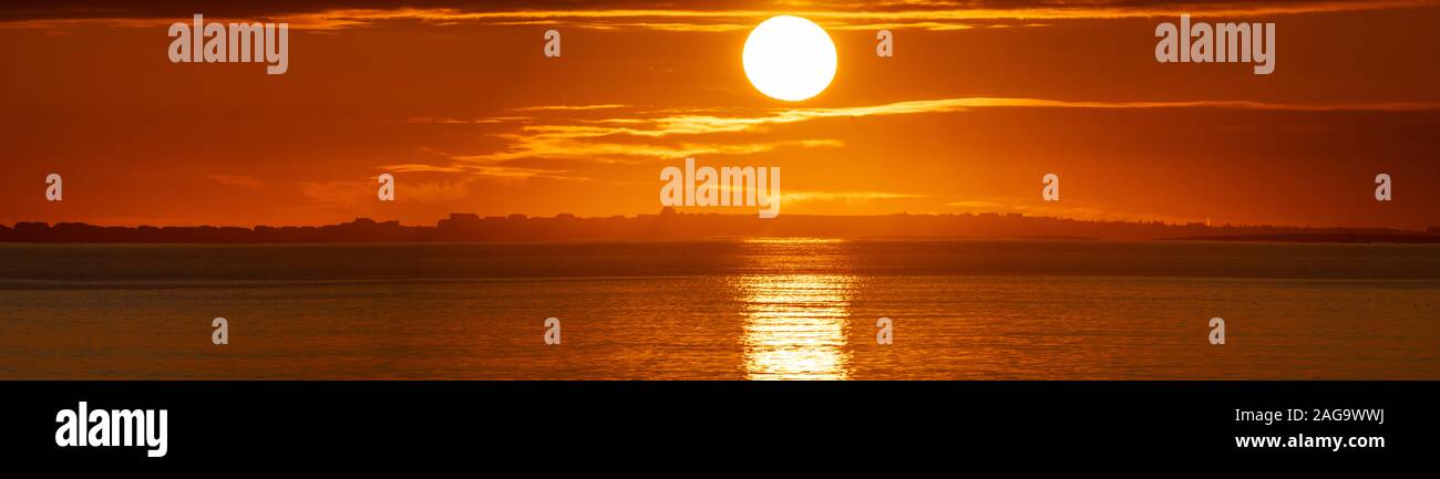 Tramonto, Reykjavik, Islanda Foto Stock