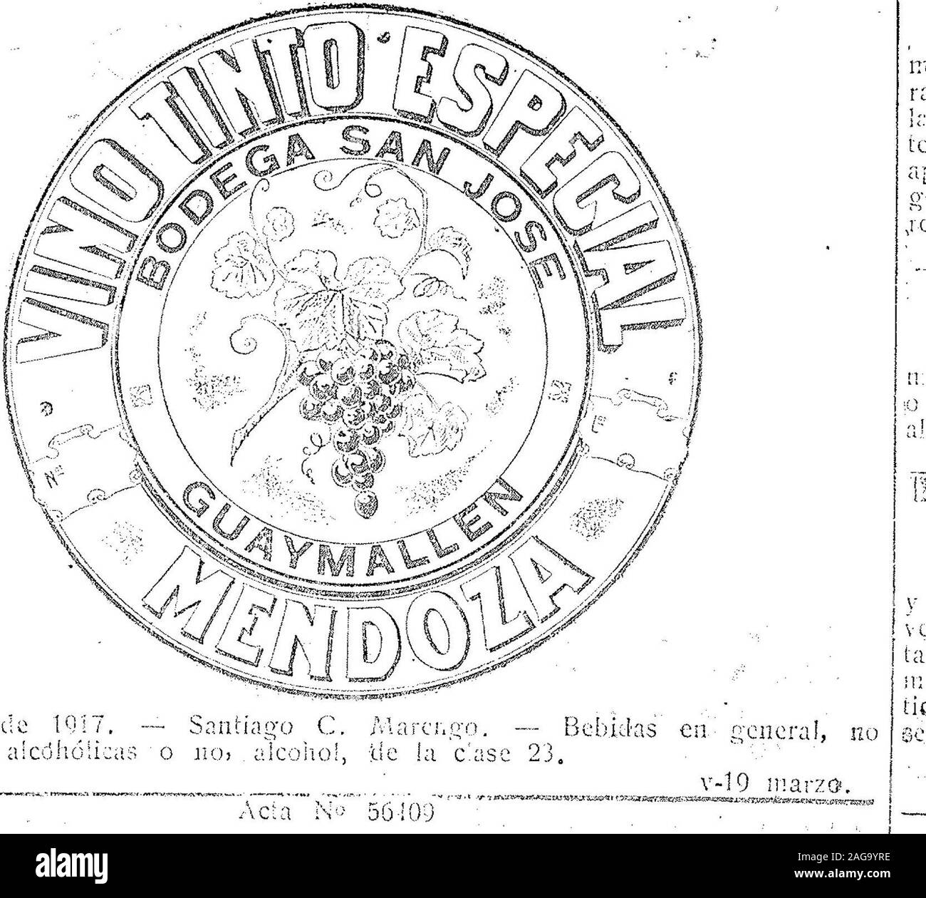 . Boletín Oficial de la República Argentina. 1917 1ra sección. ¿2/ agua, en potro Marzo 12 de 1917. - .Burrell y C° limitata. - Pintura al agua en pol- jVa de la c.ase 10. , . :?.;.. .., ? -2l marzo. , .Octubre 16 de 1916. - La industria Paraguaya. - Yerba mate de lácjese 22 (substituíJa). v-23 marzo ; . , I , . Acta N° 56444  - ñHE moderatamente AEVERTISING MACHINAS BLEDEL & CO. Marzo 12 de 1917. - Bíedel y Cía, - Máquinas para avisos, de la custodia 5* ... ... ,;?; ???.... ..• .....,.:.!. -23 marzo.. J¡ Boletín Oficial - Buenos Aires, Lunes 19 de marzo de 1917 í 463 Acta n. 56403. Acta N-&GT; 56413 Foto Stock