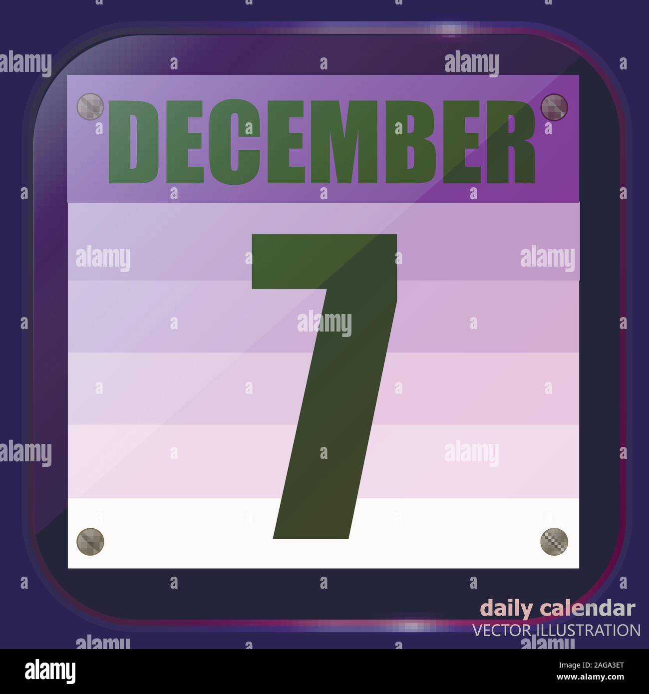 Dicembre 7 icona. Data di calendario per la pianificazione di importanti giorno. Dicembre 7th. Banner per i giorni festivi e giorni speciali. Illustrazione Vettoriale. Illustrazione Vettoriale