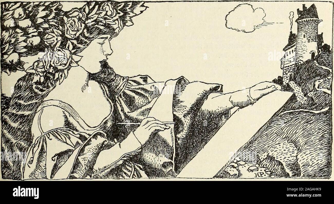 . San Nicola [numero]. La storia di re Artù e dei suoi cavalieri.* Da Howard Pyle.. Capitolo V. COME ARTHUR giunse il saggio, edelle ciò che è accaduto a. Ora siamo al giovane Arthur, che con idue che egli ha chiamato padre e fratello, Sir Ettore,e Sir Kay accanto a lui, è stata pazientemente abidingwithin Sir settori pavilion il risultato di allthat stava accadendo. Per vi Merlin aveva bid-den Arthur a aspettano la sua venuta, e aveva prom-izzato che lui e Sir Ulfius sarebbe withhim anon quando il tempo di montaggio erano arrivati forhim per rendere il grande saggio. In modo che vi si sono attenuti alla venuta del sir Merlinand Ulfius, e n Foto Stock