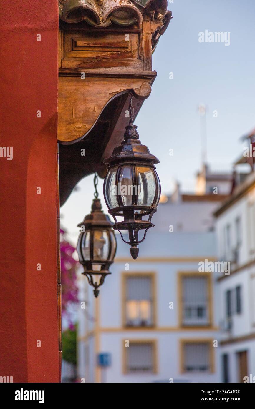 Luci di ornati in Cordoba in Andalusia Spagna Foto Stock