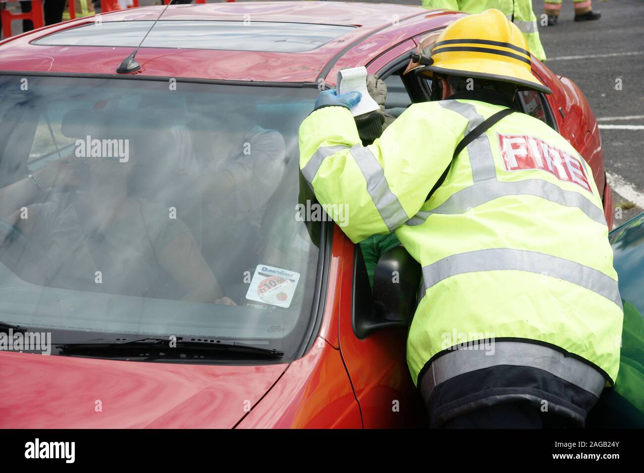 Incidente stradale, car crash Foto Stock