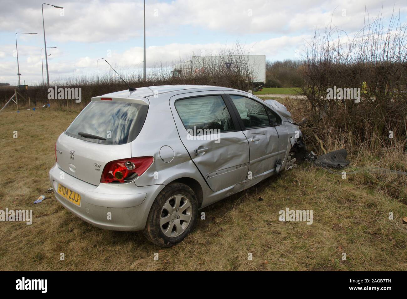 Incidente stradale, car crash Foto Stock