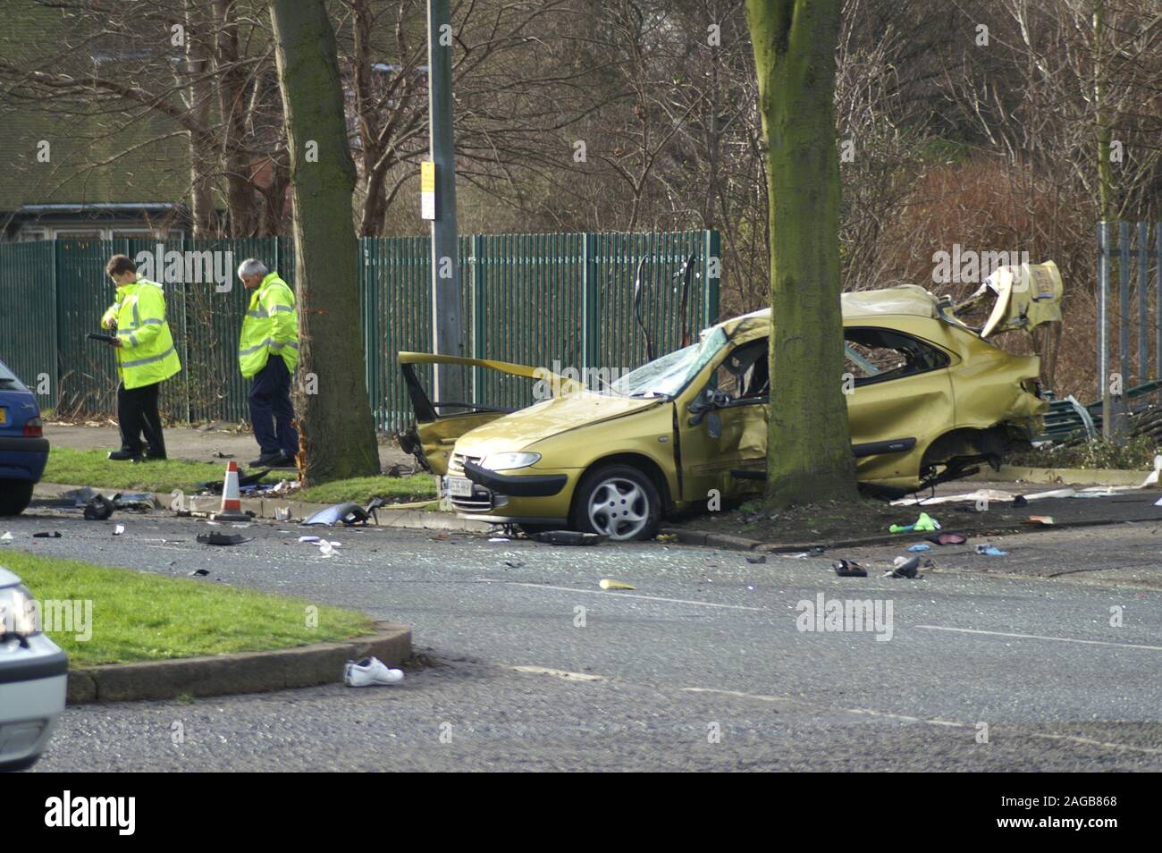 Incidente stradale, car crash Foto Stock