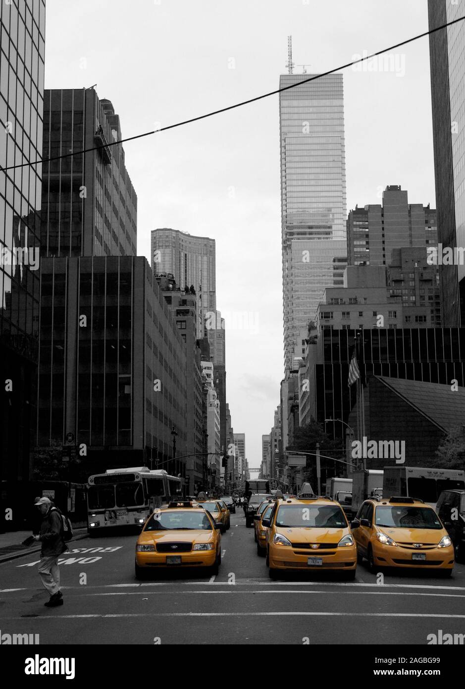 Taxi gialli di New York Foto Stock