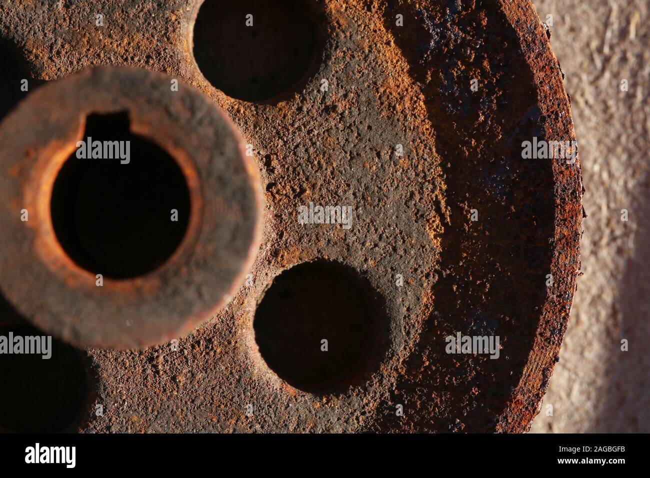 Rusty boccola metallica di close-up Foto Stock