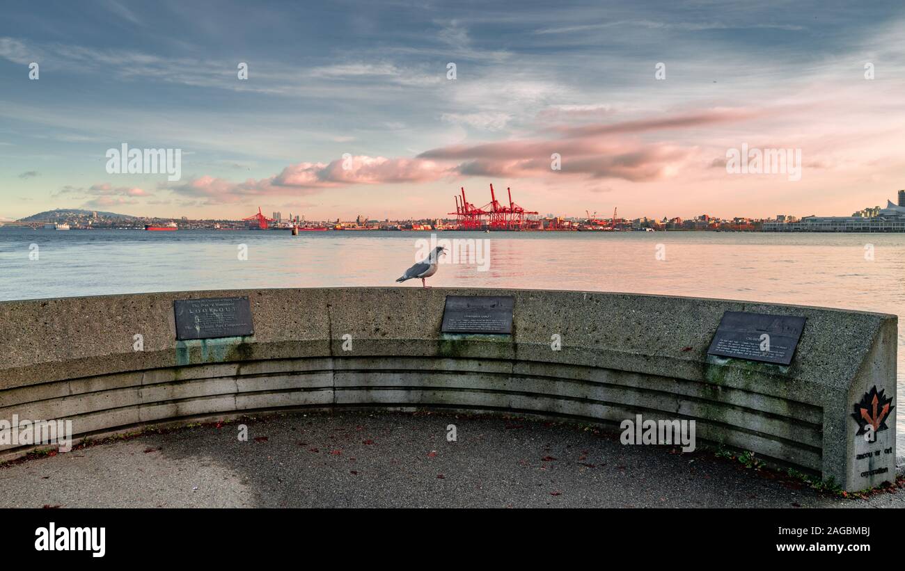 Stanley Park, Seawall, Vancouver BC Foto Stock