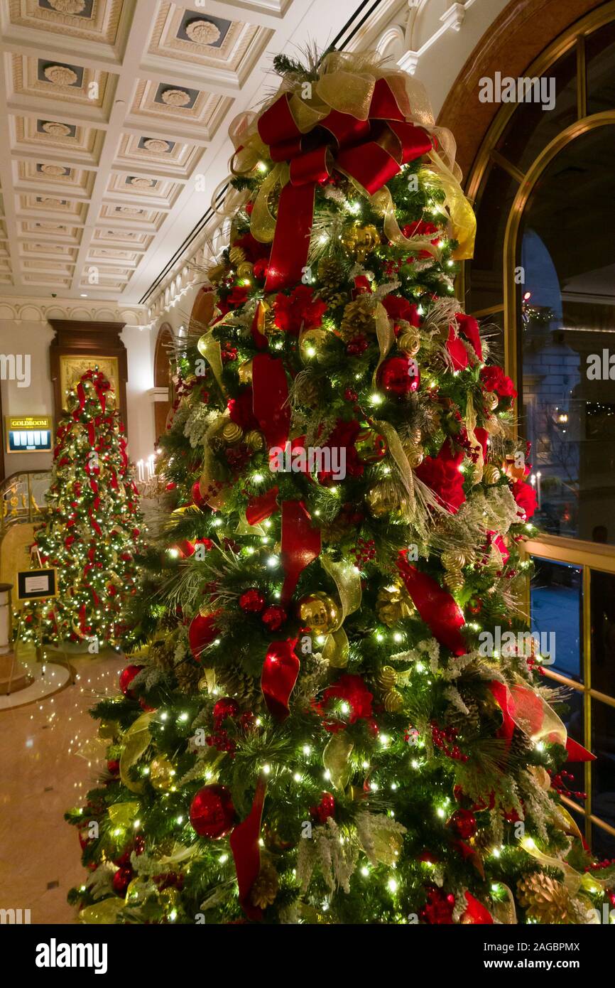 Decorazioni per le vacanze a Lotte New York Palace Hotel, New York, Stati Uniti d'America Foto Stock