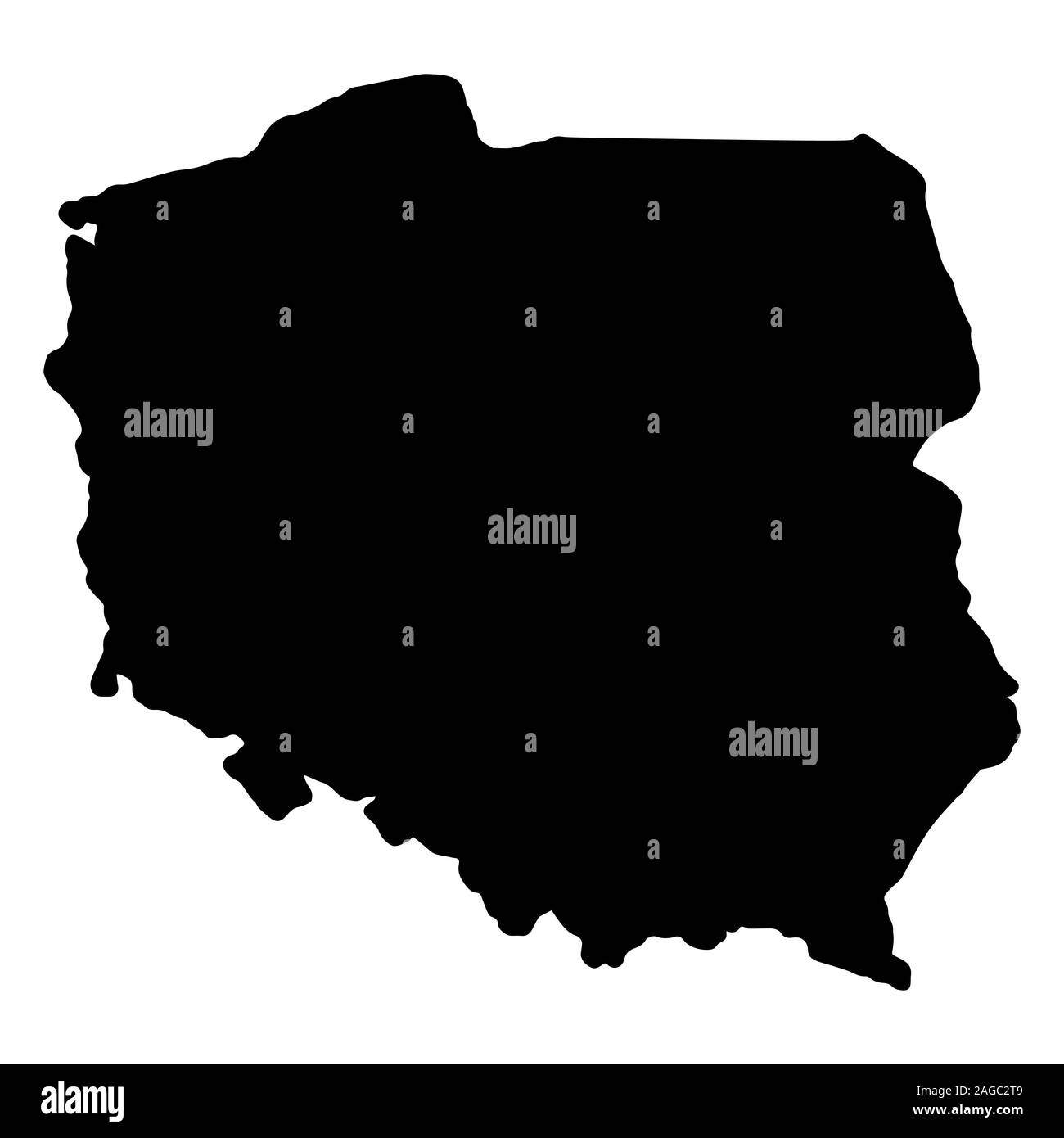 Polonia Mappa Silhouette illustrazione vettoriale EPS 10 Illustrazione Vettoriale