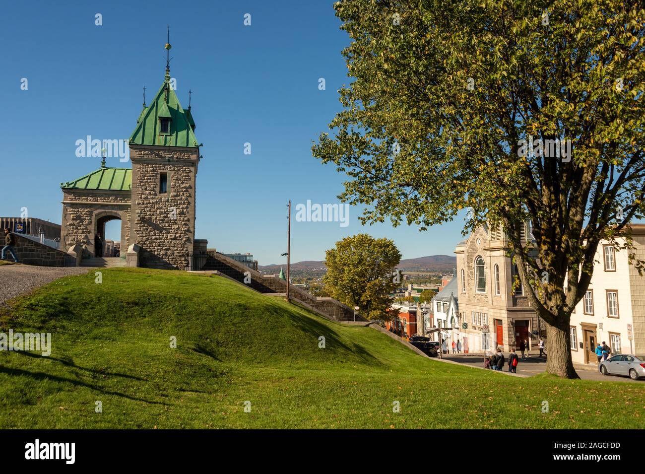 La città di Quebec, Canada - 5 October 2019: Porte Kent (Kent gate) Foto Stock