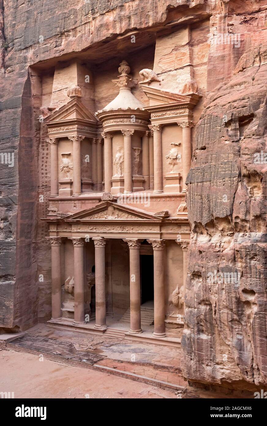 Il Tesoro, Al-Khazneh, Petra, Giordania Foto Stock