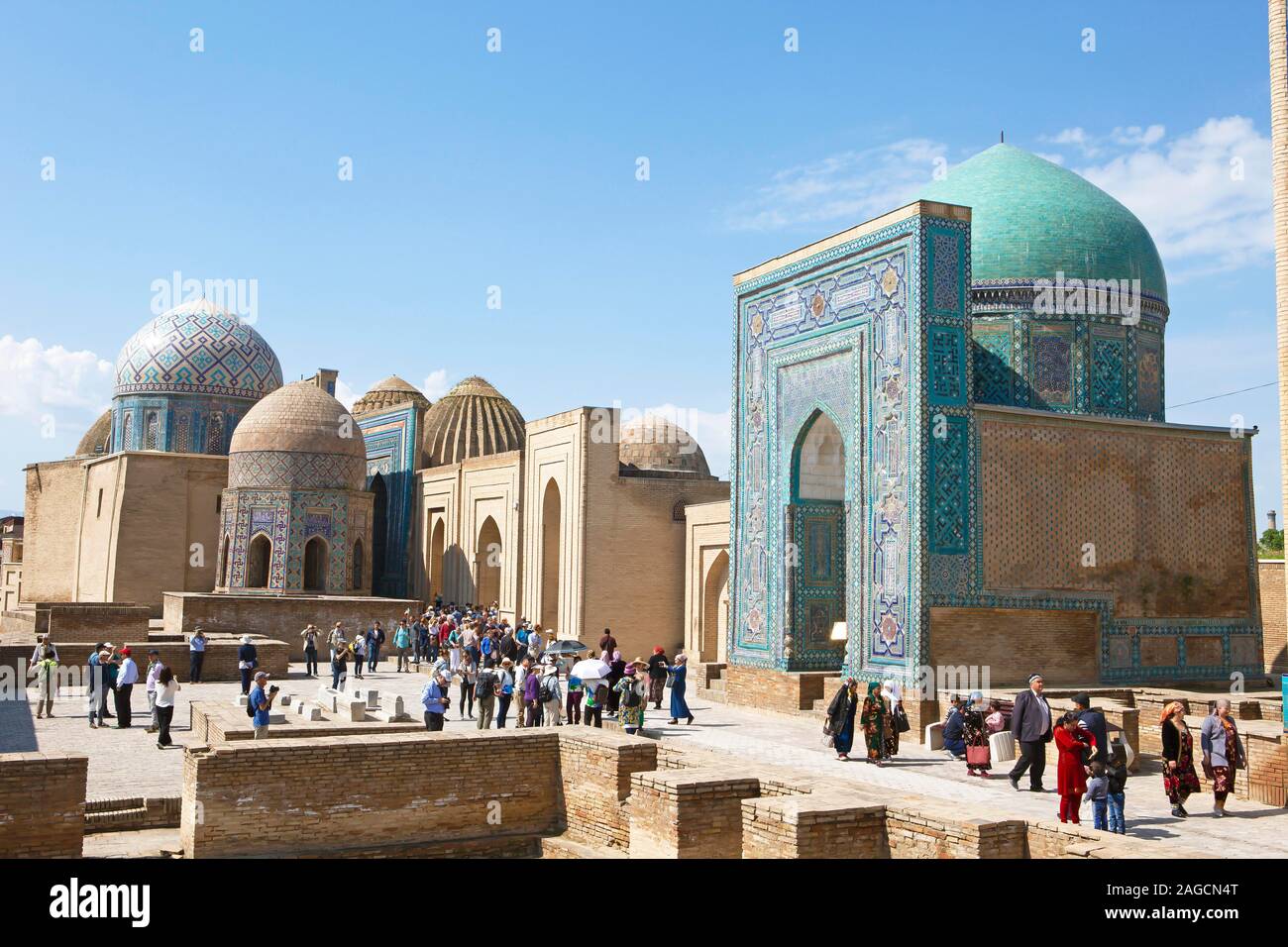 Tomba di Shah-i-Zinda, Samarcanda, Samarcanda Provincia, Uzbekistan Foto Stock