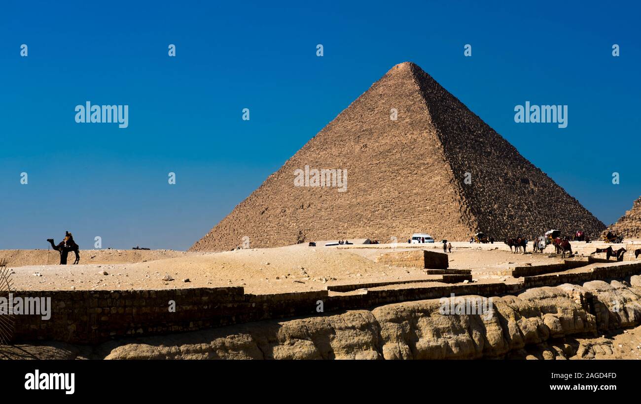 Novembre 2019, Il Cairo Egitto, vista la grande Piramidi di Giza, Cairo Foto Stock