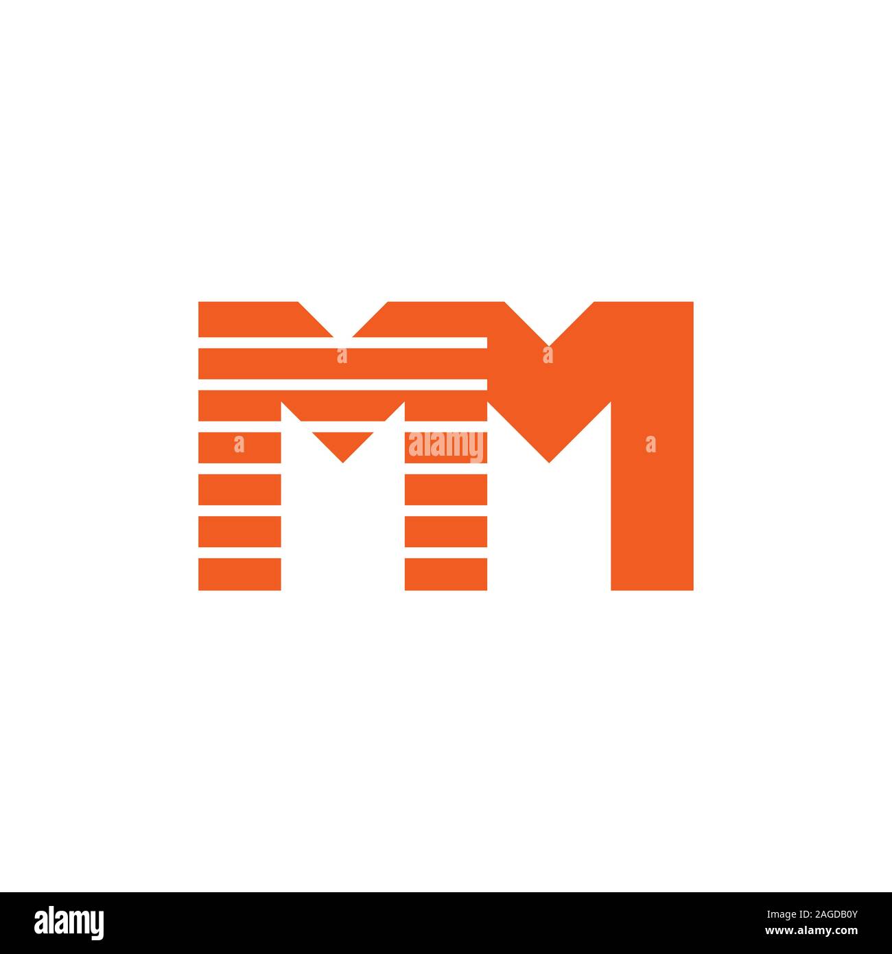 Lettera mm strisce logo Moto vettore Illustrazione Vettoriale