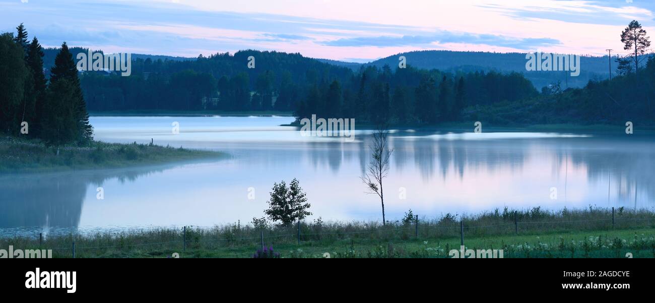Lago Misty a Höga Kusten (alta costa), Svezia Foto Stock