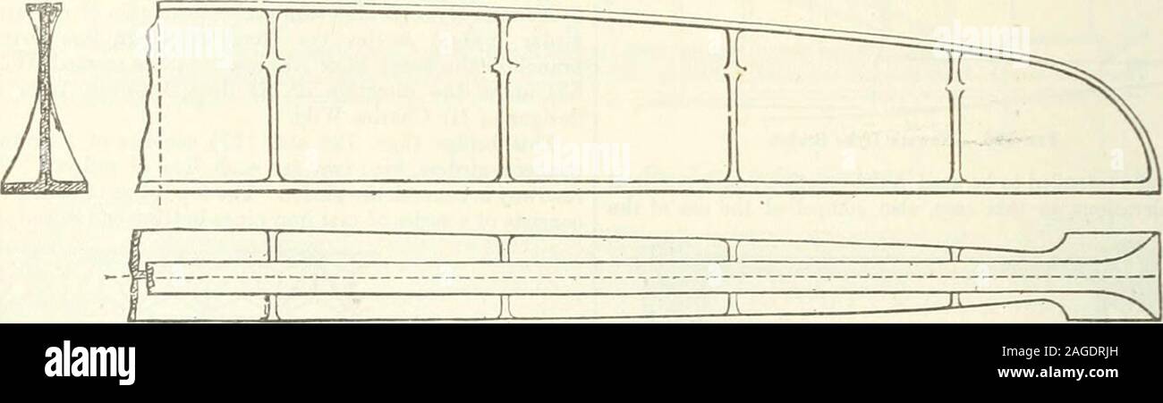 . L' Enciclopedia Britannica; ... Un dizionario delle arti, scienze e letteratura generale. 5 Fia. 129.-comune tipo di ferro battuto trave. al di sopra della superficie dell'acqua non è meno di 200 piedi. Thepiers sono formate della ghisa colonne cave, ciascuna 17 feetlong e 1 piedi in diametro; lo spessore della metalvaries da 1 pollice a ^esimo di pollice ; queste colonne sono arrangedin tires, ciascuna contenente quattordici colonne, la distanza tra cui alla base del molo misure 13 piedi 6pollici, ad eccezione di quelle tra le file di centro, dove le misure6 piedi per tutta l'altezza. Il ferro battuto travi Foto Stock