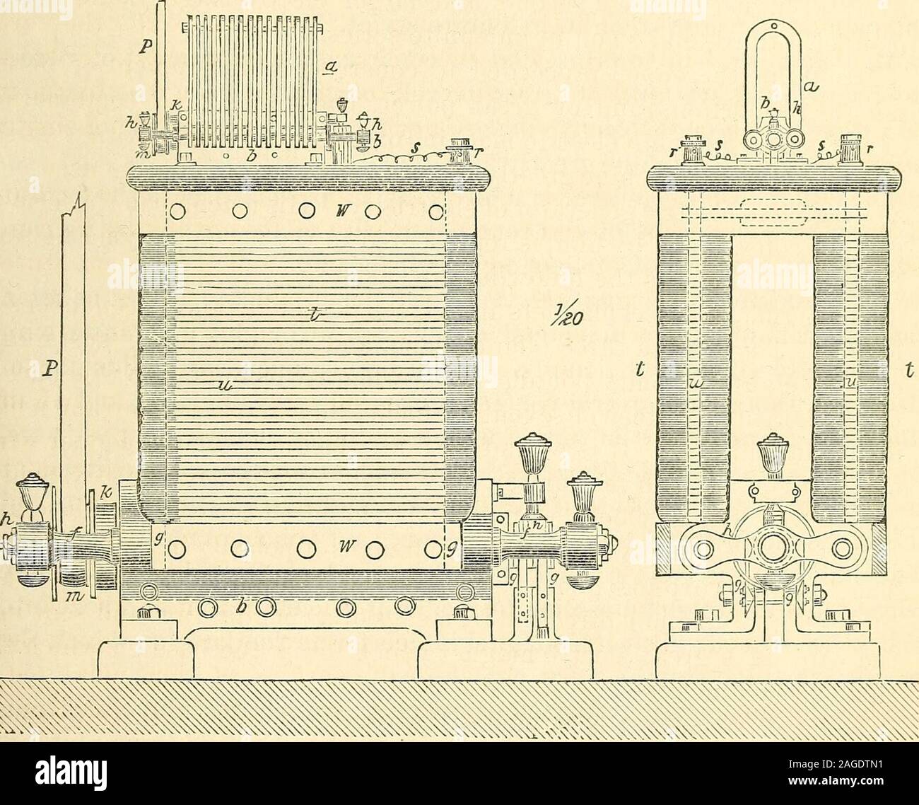 . Macchinari e dei processi delle arti industriali e apparecchiatura di scienze esatte. ircuit feeblegalvanic una batteria, ma esperimento ha dimostrato il contrario. In effetti, a valledel macchina è stata una volta azionato, non potrà anche essere necessario tocall in aiuto di induzione terrestre. Tracce di magnetismo hanground sarà anche il ferro dolce per un lungo periodo di tempo dopo che esso è stato una volta che il magnete-ically eccitato e queste tracce saranno sufficienti per iniziare la serie di reazioni WILDES macchina magneto-elettrica. 429 mediante il quale la potenza della macchina viene sviluppata, ogni volta che l'arma-ture viene messo in moto. L'idea di tur Foto Stock