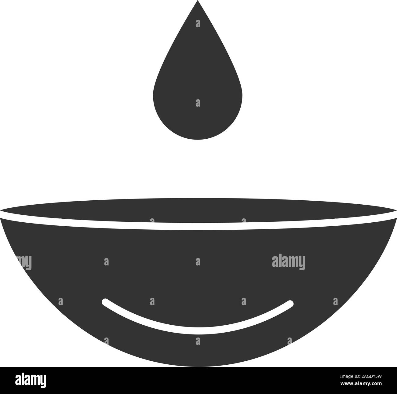 Occhio di lente a contatto con drop icona glyph. Le lenti a contatto la ribagnatura. Simbolo di Silhouette. Lo spazio negativo. Vettore illustrazione isolato Illustrazione Vettoriale