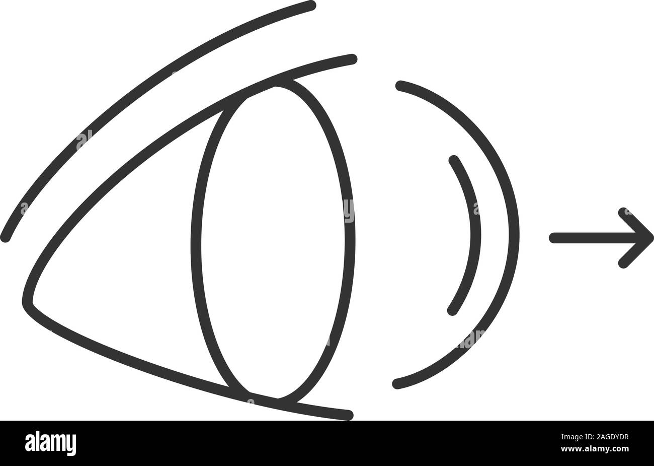 Occhio lenti a contatto rimozione icona lineare. Linea sottile illustrazione. Simbolo di contorno. Il vettore isolato disegno di contorno Illustrazione Vettoriale