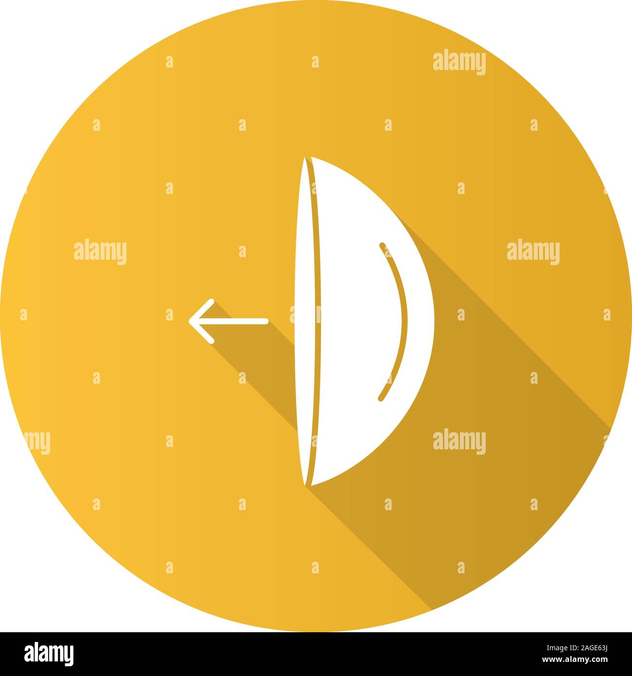 Occhio di lenti a contatto di mettere sul piatto lungo ombra glifo icona. Vettore illustrazione silhouette Illustrazione Vettoriale