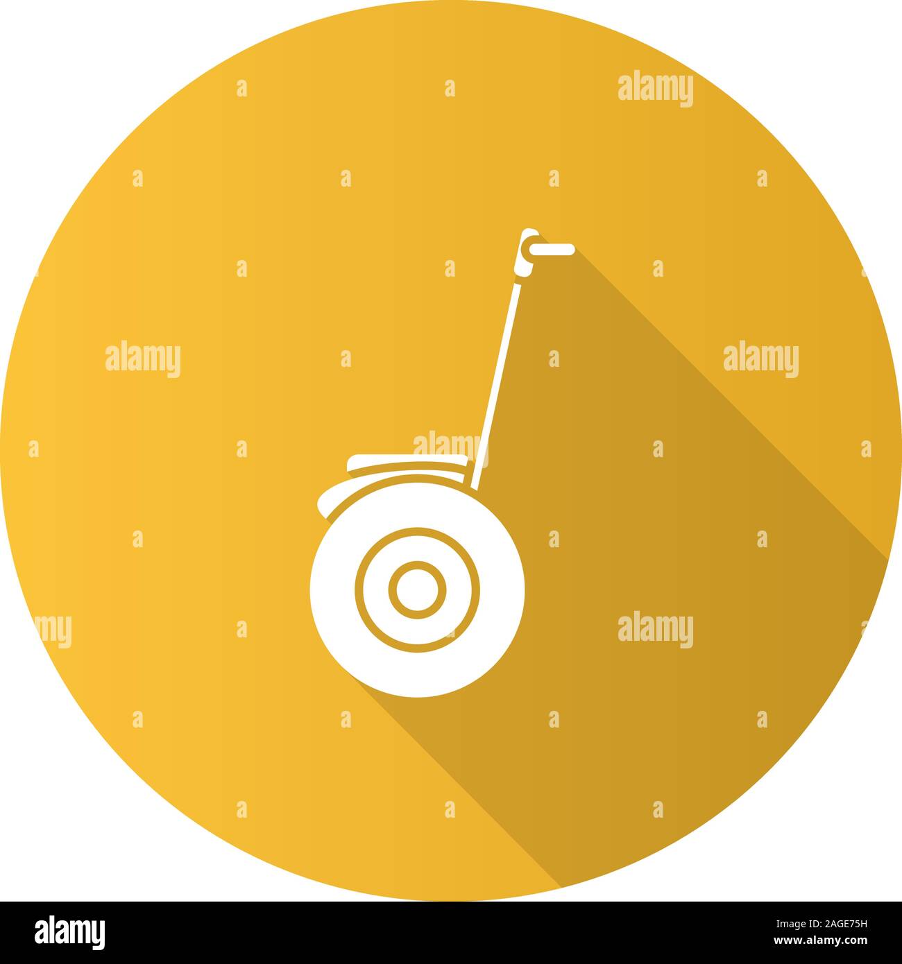 Segway design piatto lungo ombra glifo icona. Auto Scooter di bilanciamento. Personal transporter. Vettore illustrazione silhouette Illustrazione Vettoriale