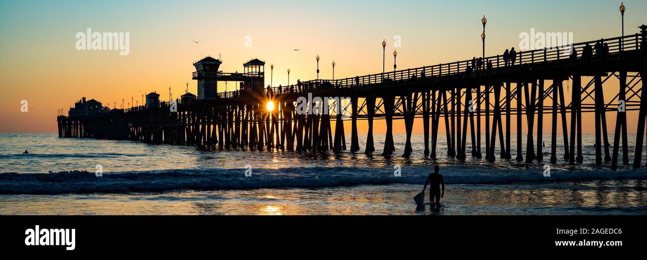 Molo Oceanside in California Foto Stock