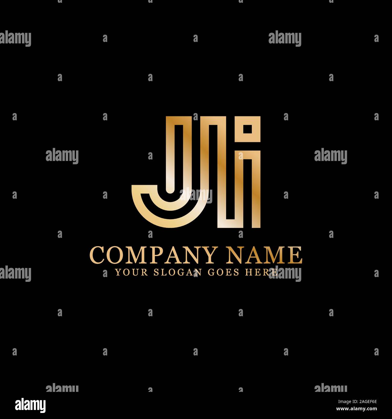 FI lettera iniziale Logo ispirazione, F e i logo di combinazione vettore con idea esagonale Illustrazione Vettoriale