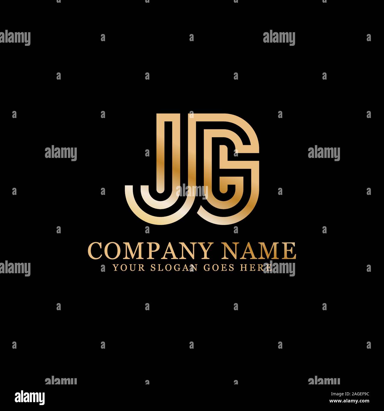 J G i disegni logo, monogramma vettore logo Illustrazione Vettoriale