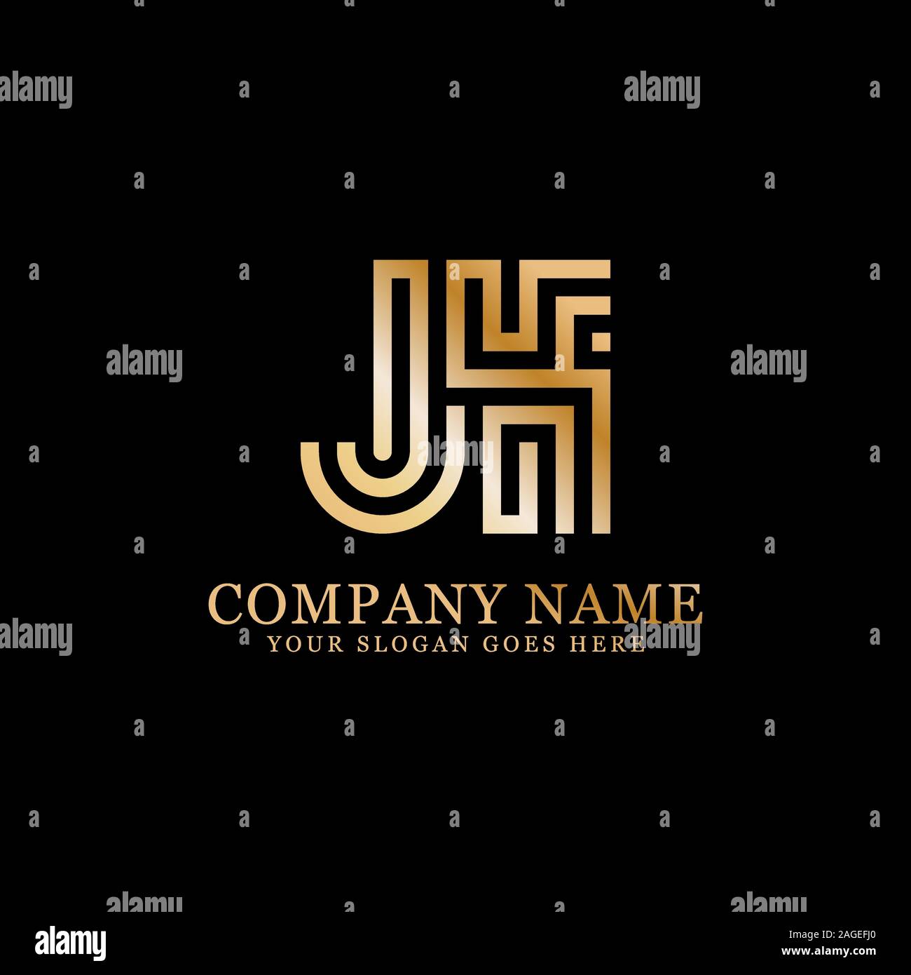 FK lettera iniziale Logo ispirazione, F e K combinazione vettore logo con idea esagonale Illustrazione Vettoriale