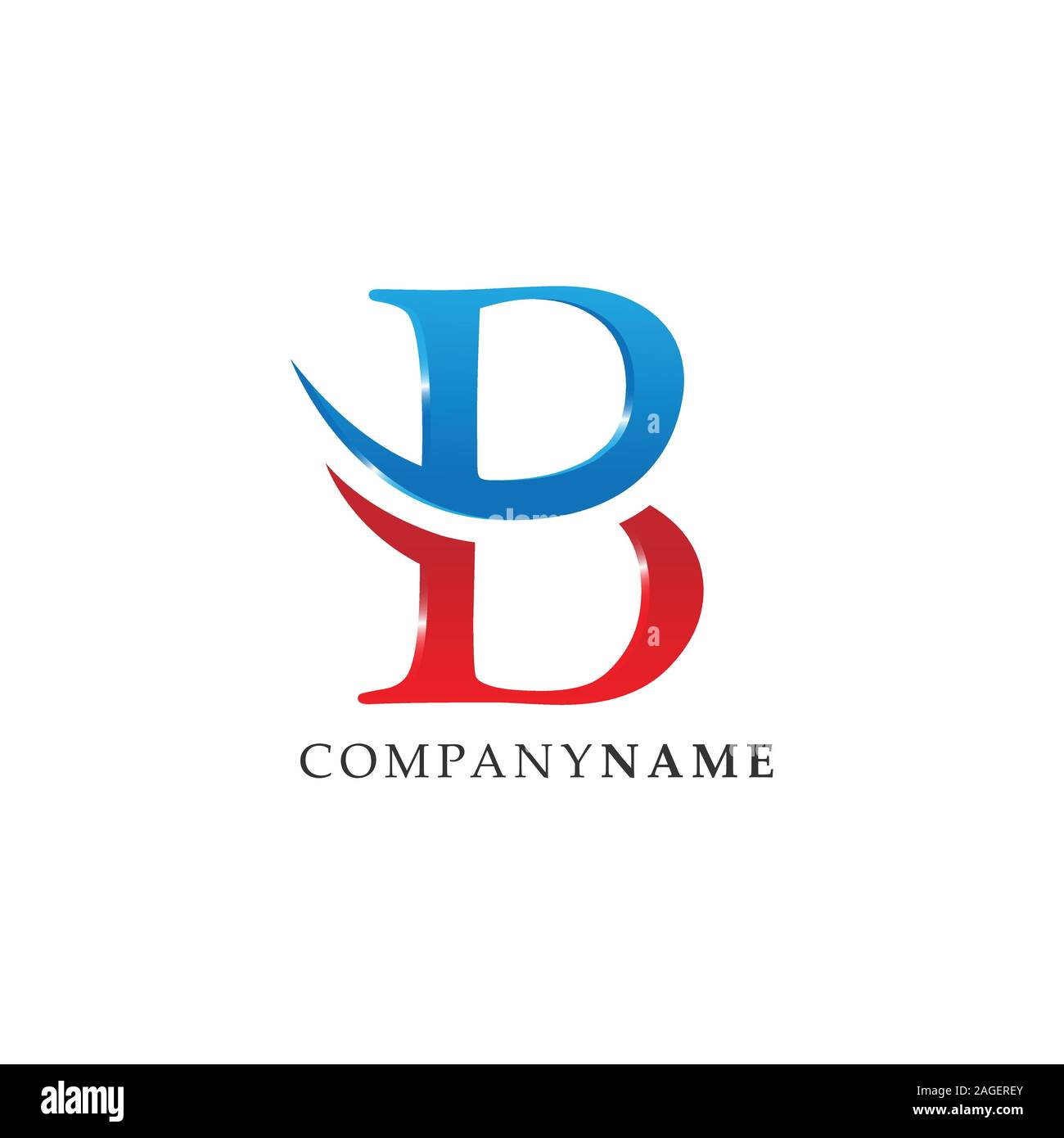 Lettera iniziale B lettermark logo design vettore. Modello di Business lettermark logo design immagine Illustrazione Vettoriale