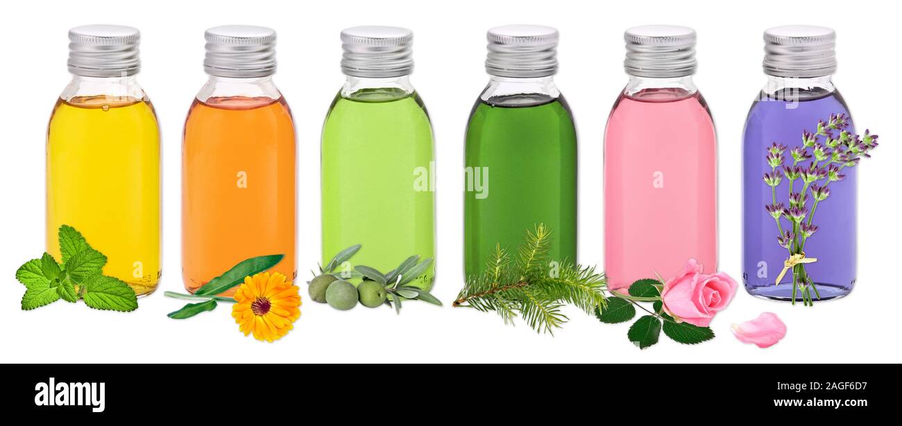 Oli differenti per il benessere Foto Stock