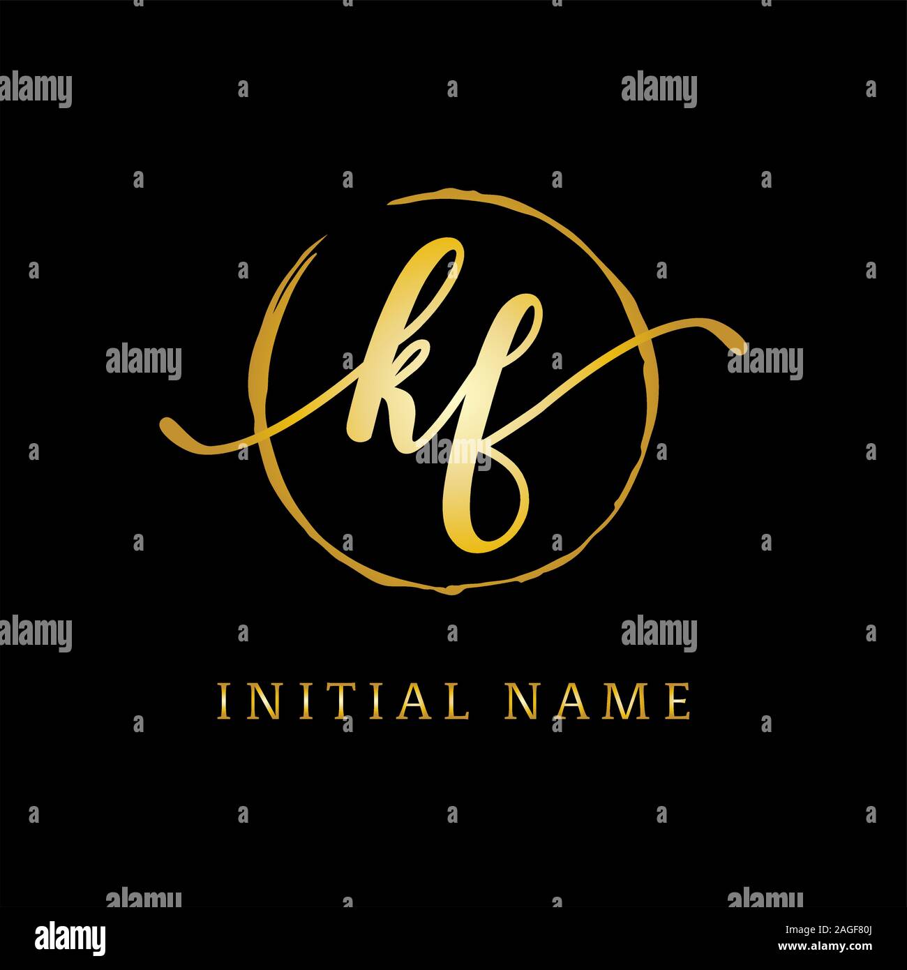 KF bellezza logo ispirazione, lusso logo design, il logo iniziale del nome Illustrazione Vettoriale