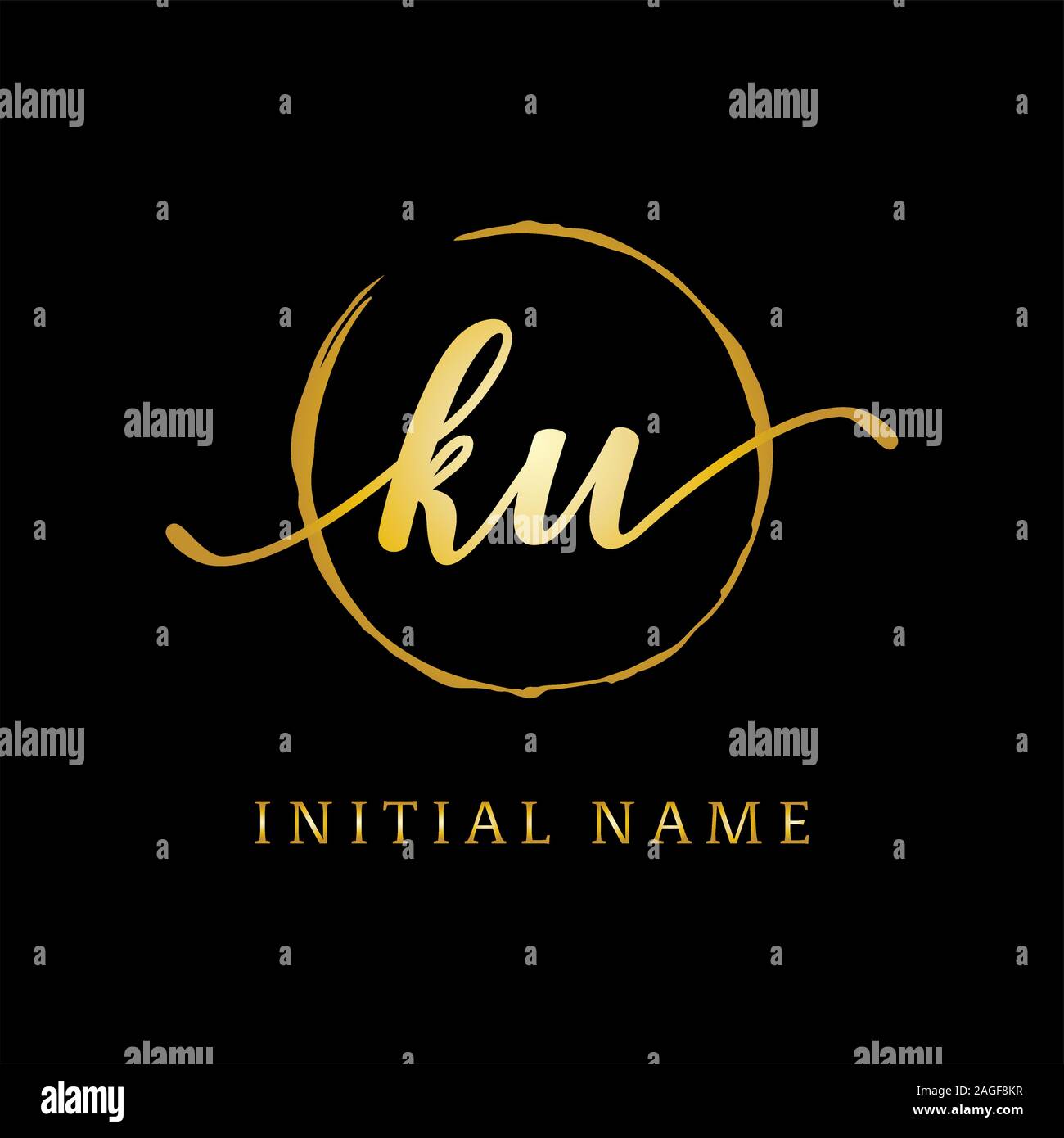 KU bellezza logo ispirazione, lusso logo design, il logo iniziale del nome Illustrazione Vettoriale