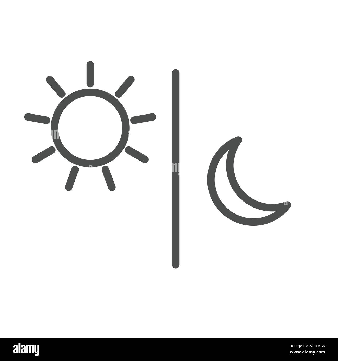 Sole e Luna icona piatta. Firmare il sole e la luna. Logo vettoriali per il web design, illustrazione vettoriale EPS10. Isolato su sfondo bianco Illustrazione Vettoriale
