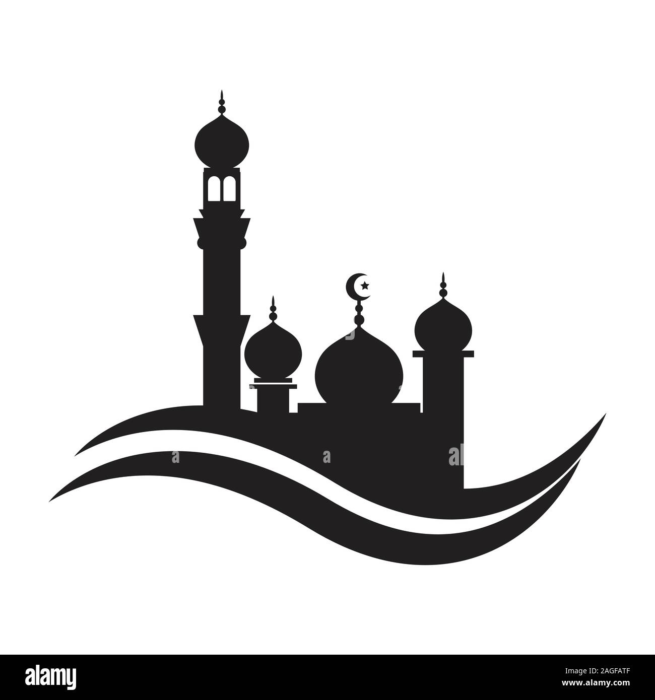 Icona della moschea di illustrazione vettoriale Design modello. moschea Simbolo icona Logo. eps 10 Illustrazione Vettoriale