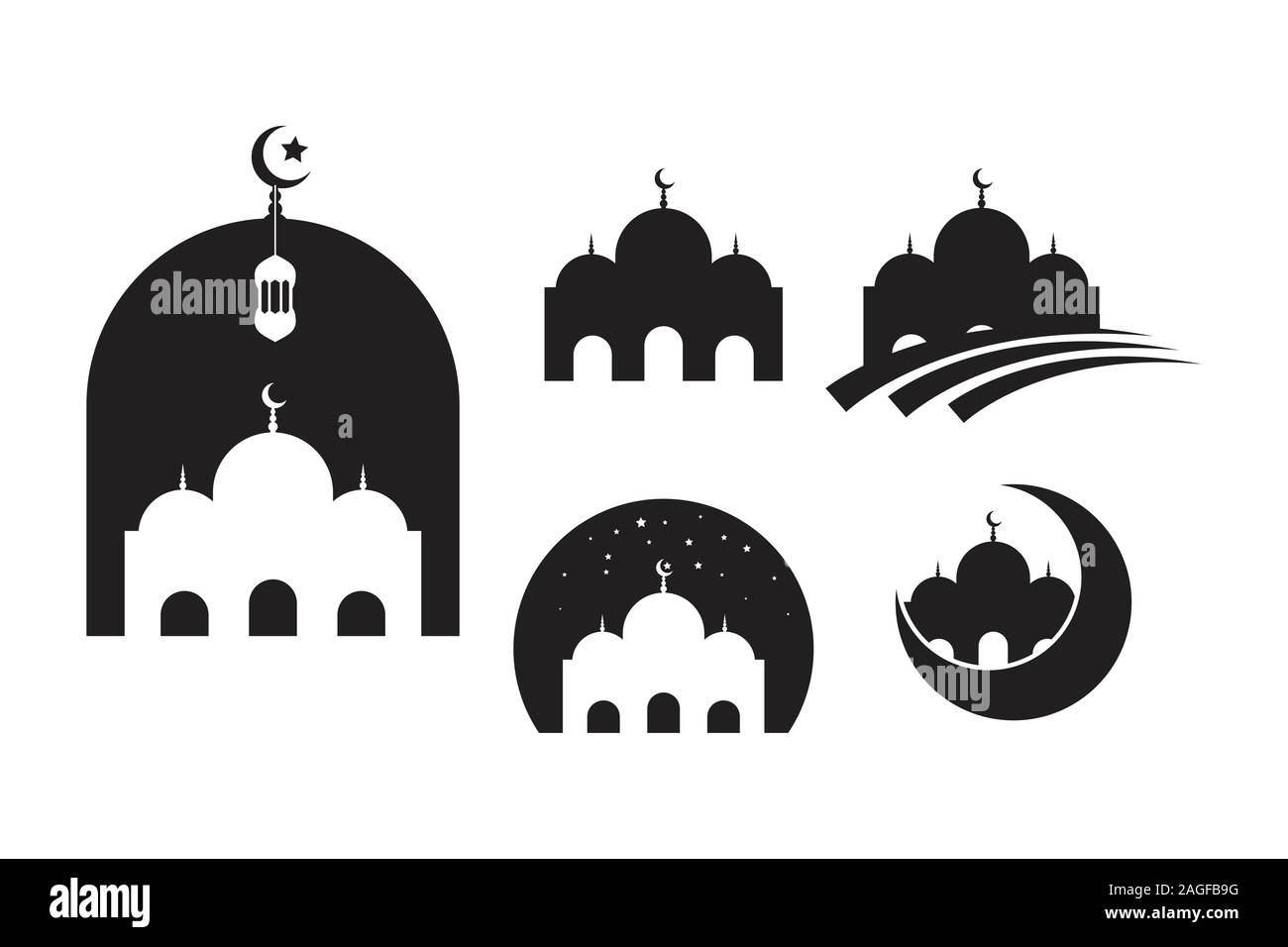 La moschea di icona musulmano illustrazione vettoriale Design modello. eps 10 Illustrazione Vettoriale