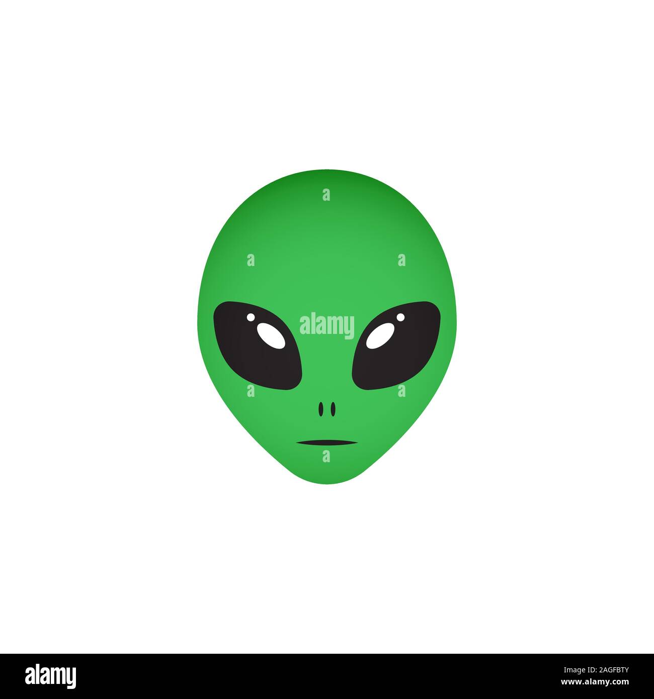 Alien testa verde isolato su sfondo bianco Illustrazione Vettoriale