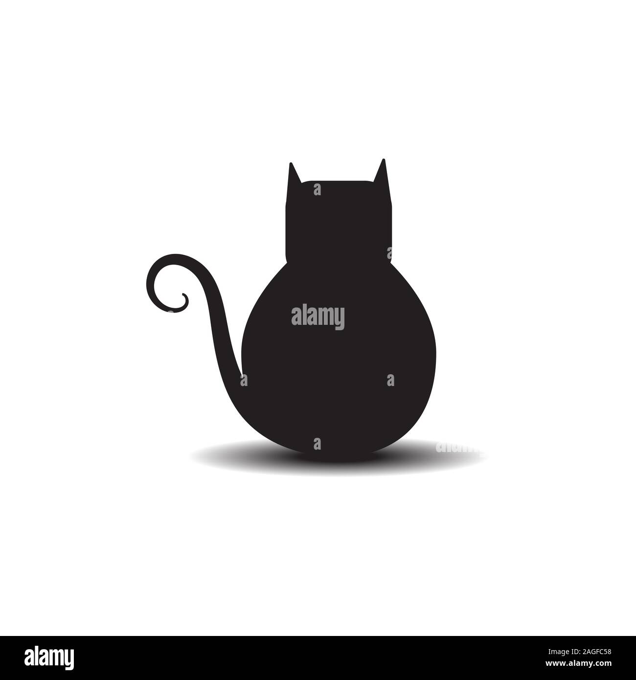 Cat icona illustrazione vettoriale. Silhouette di gatto su sfondo bianco. eps 10 Illustrazione Vettoriale