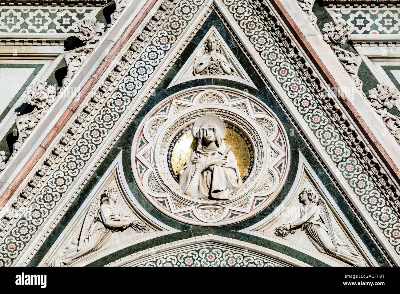 Dettaglio di Santa Maria in Fiore, Cattedrale di Firenze, Italia Foto Stock