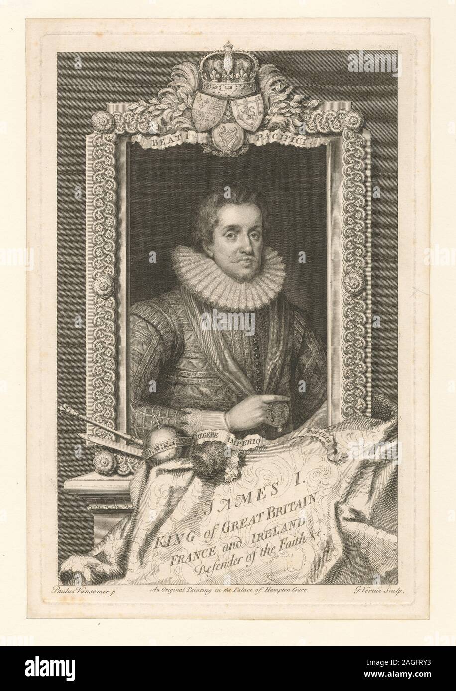 EM2193; James I, re di Gran Bretagna, Francia e Irlanda, difensore della fede. Foto Stock