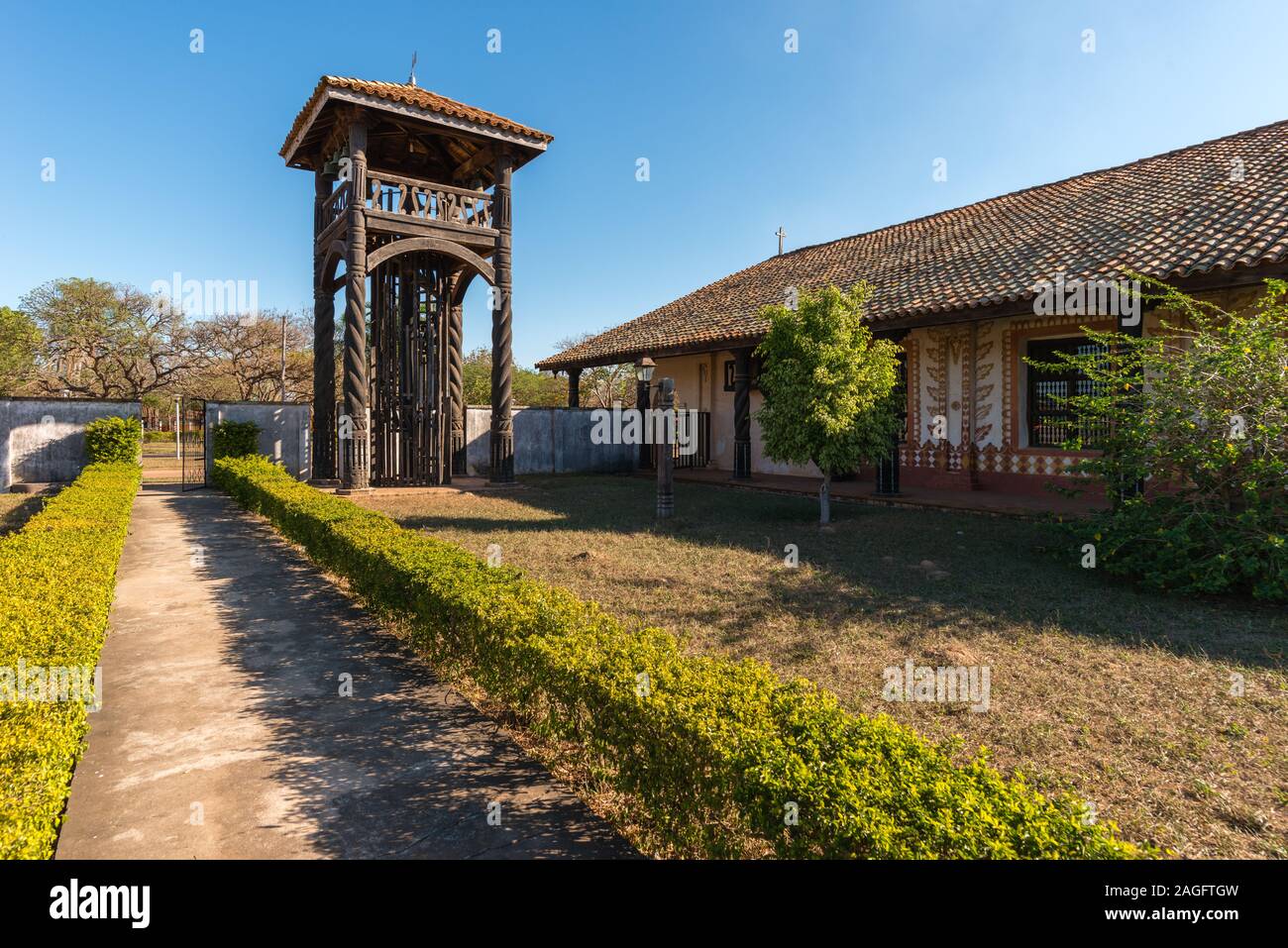 San Rafael de Velasco, Missione dei Gesuiti sul Cicuita Gesuita, Patrimonio Mondiale dell'UNESCO, Lowlands Orientali, Bolivia, America Latina Foto Stock