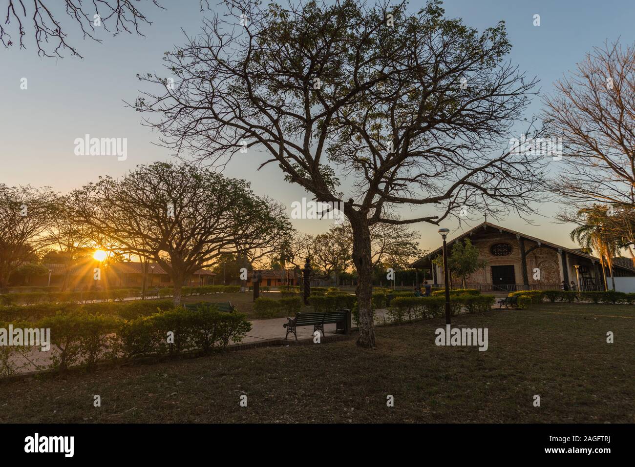 San Rafael de Velasco, Missione dei Gesuiti sul Cicuita Gesuita, Patrimonio Mondiale dell'UNESCO, Lowlands Orientali, Bolivia, America Latina Foto Stock