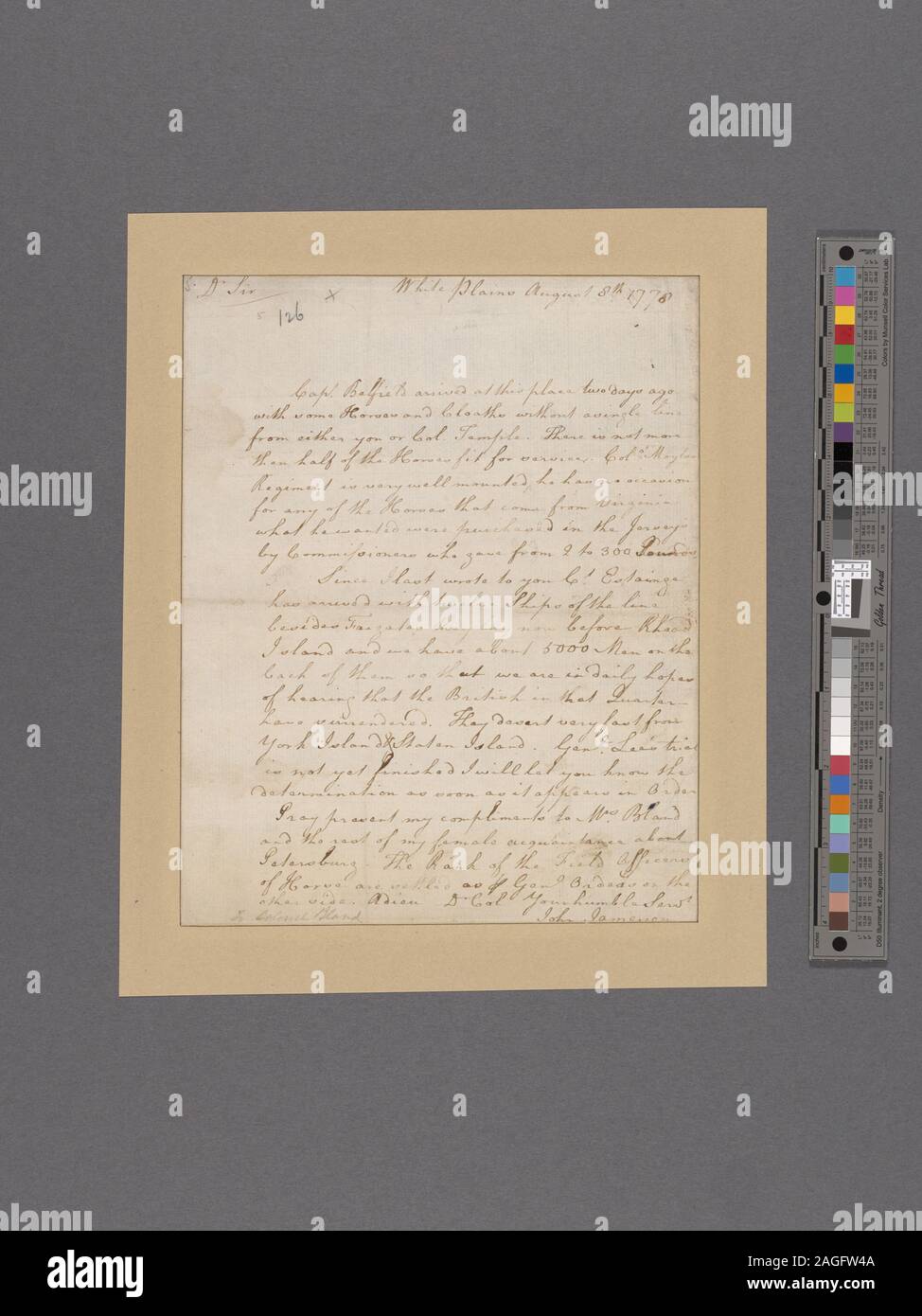 La digitalizzazione è stato reso possibile da una derivazione dono dalla Fondazione Polonsky.; Jameson, John. White Plains. [Colonnello blando] Foto Stock