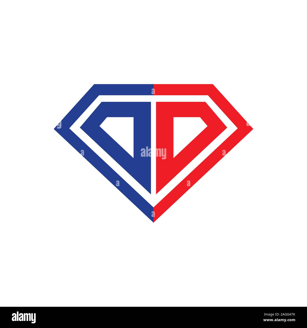 Diamante DD iniziale Lettermark simbolo vettore Logo Grafico icona del modello di progettazione Illustrazione Vettoriale