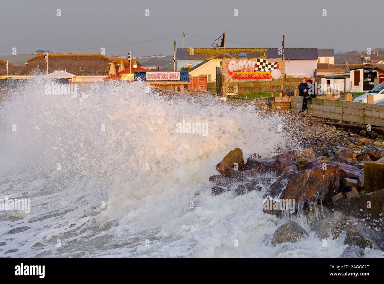 Mari tempestosi a Westward ho!, North Devon, Regno Unito Foto Stock