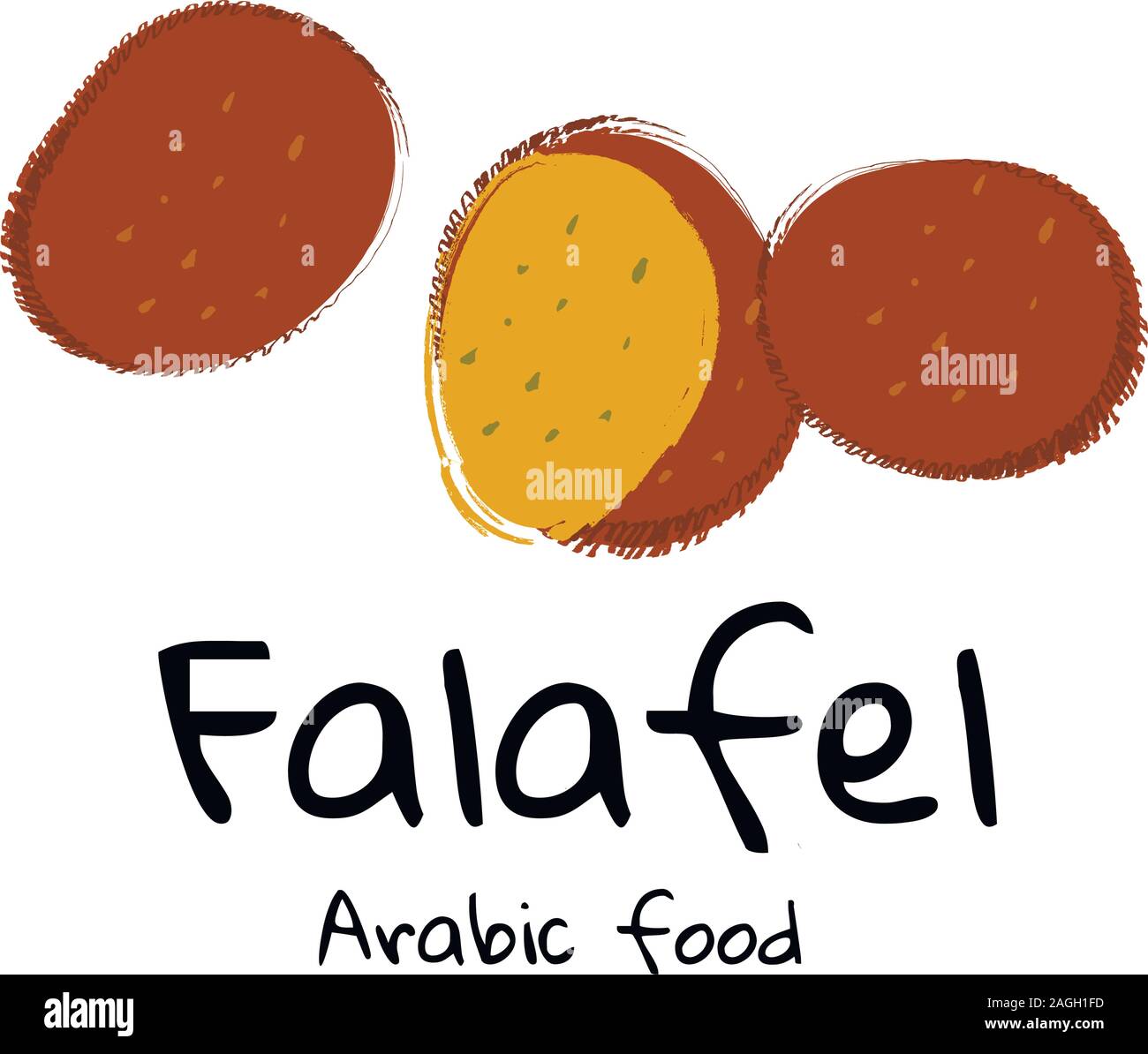 Illustrazione Vettoriale cibo arabo Falafel su bianco Illustrazione Vettoriale